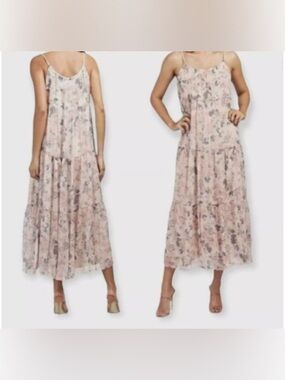 NWT Elena Baldi Midi Dress Women’s XS Multicolor Geometric Spaghetti Straps